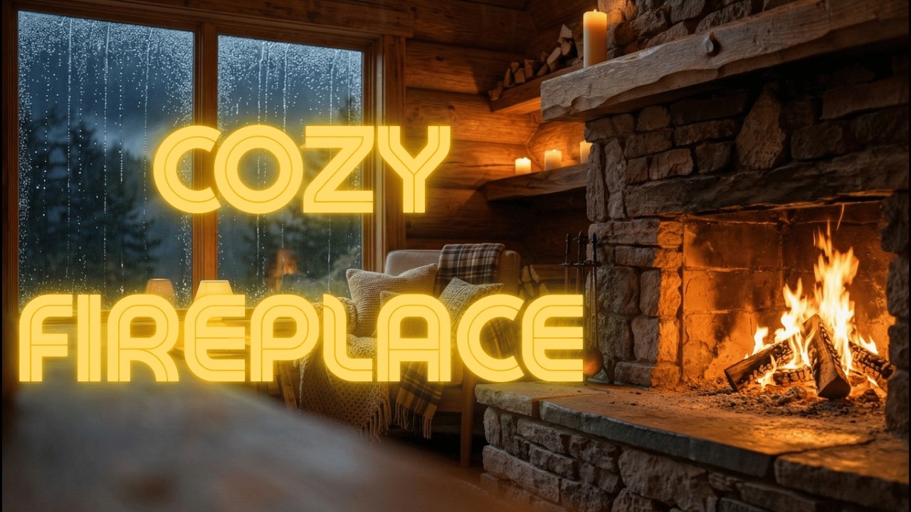 Rain Sounds in a Cozy Cabin with Fireplace - 3 Hours for Deep Sleep