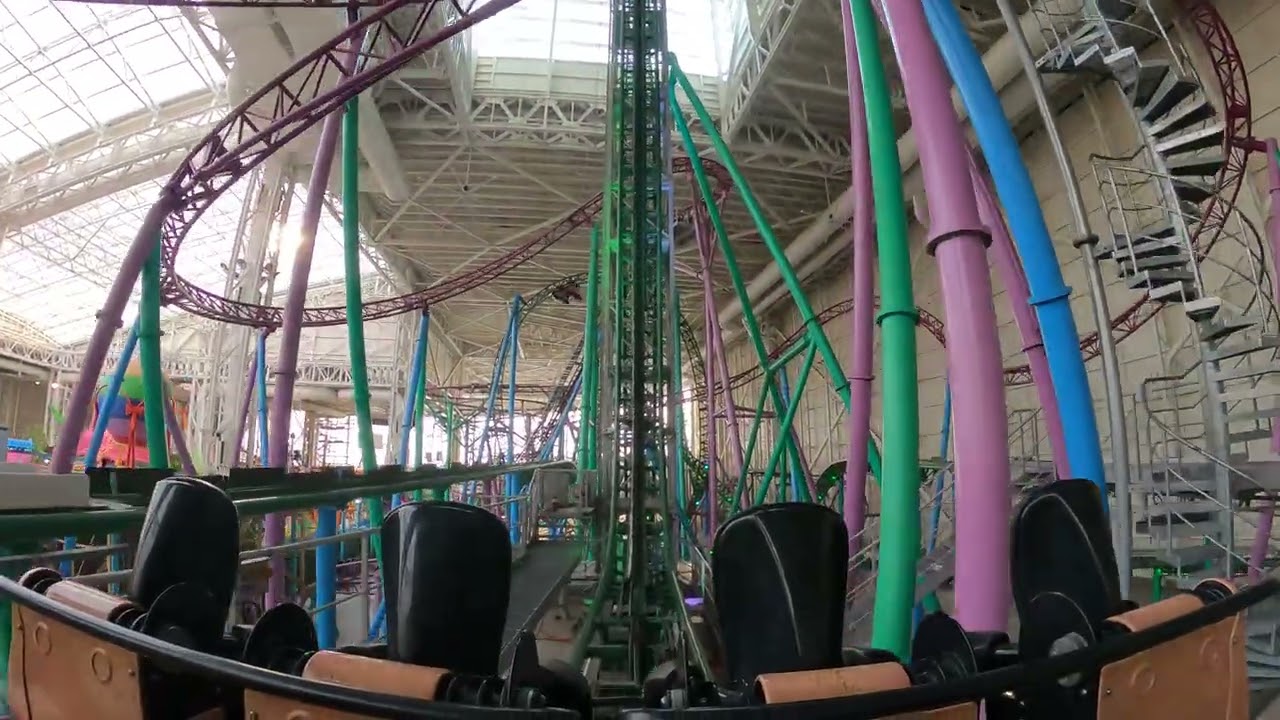 TMNT Shellraiser back row horizon locked POV at Nickelodeon Universe at American Dream