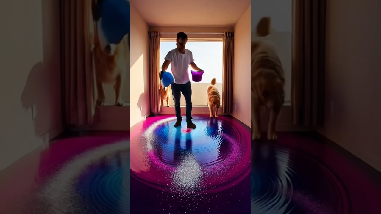 THIS GALAXY FLOOR IS INSANE 😱 Epoxy Transformation 🔥 #epoxy #home #shorts