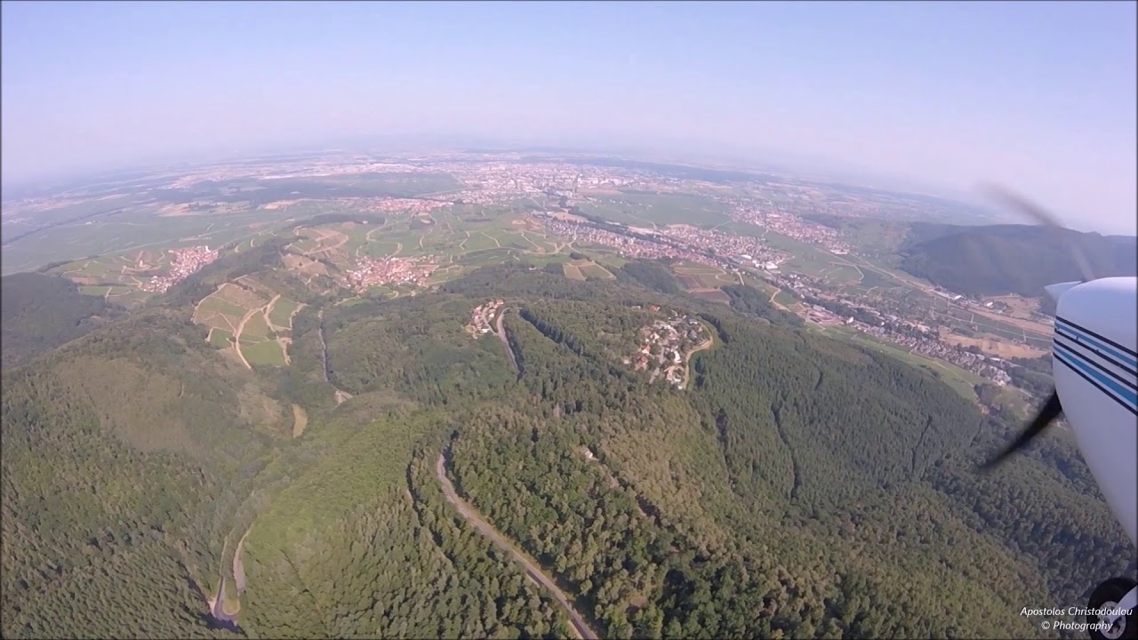 LFGA - Colmar, int&eacute;gration en base par l'ouest, Labaroche et atterrissage piste 01 - Cessna 172
