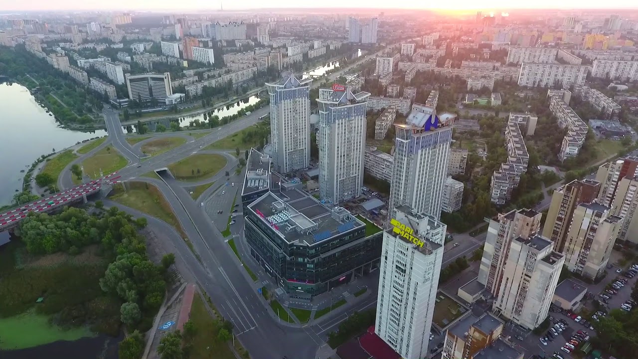 Киев 2020 с высоты Позняки - Печерск HD