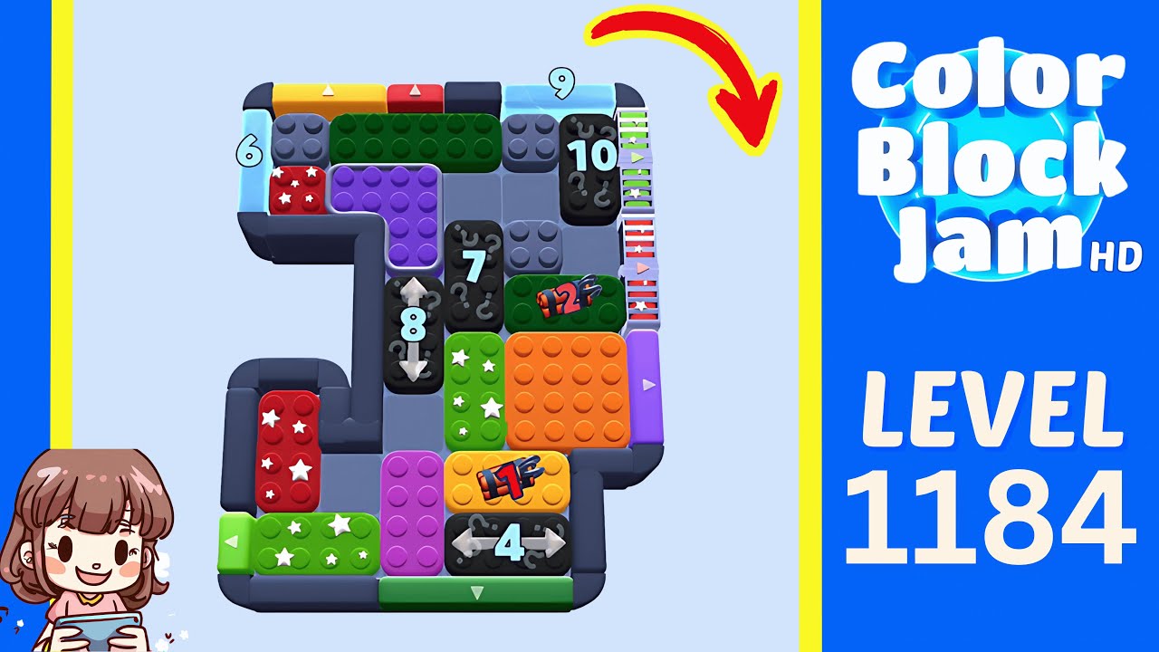 Color Block Jam Level 1184 Solution Walkthrough