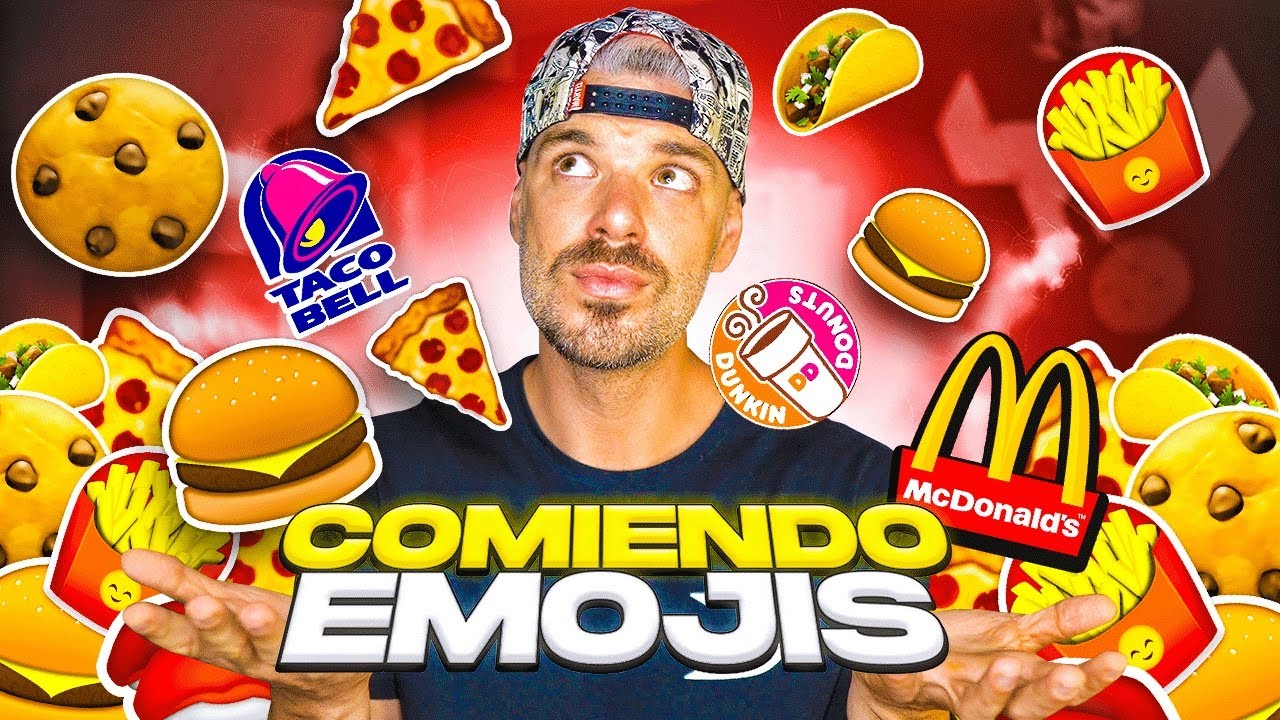 ME COMO TODOS los EMOJIS de WHATSAPP de COMIDA BASURA!! 🍔 *COMIENDO EMOTICONOS EN LA VIDA REAL* 🍕