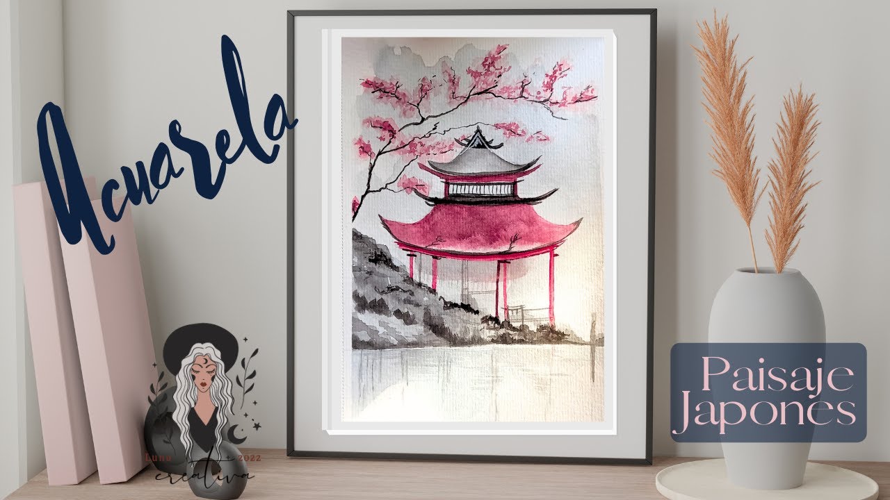 Acuarela - Paisaje Japonés para principiantes #art #watercolor #landscape