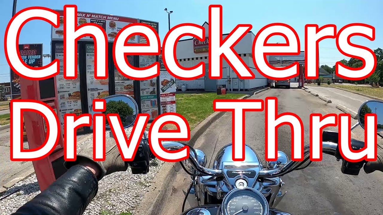 Checkers Drive Thru on Motorcycle