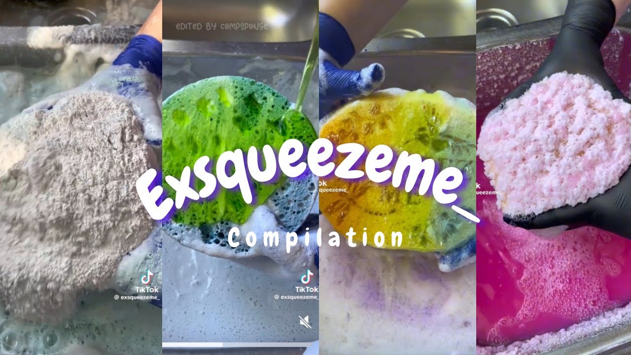 EXSQUEEZEME_ 💜✨ (+ 1 hours 😱) - Asmr Sponge Squeezing