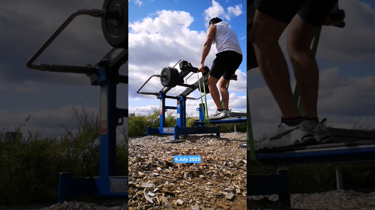 Outdoors activity fullstack and resistance band deadlift