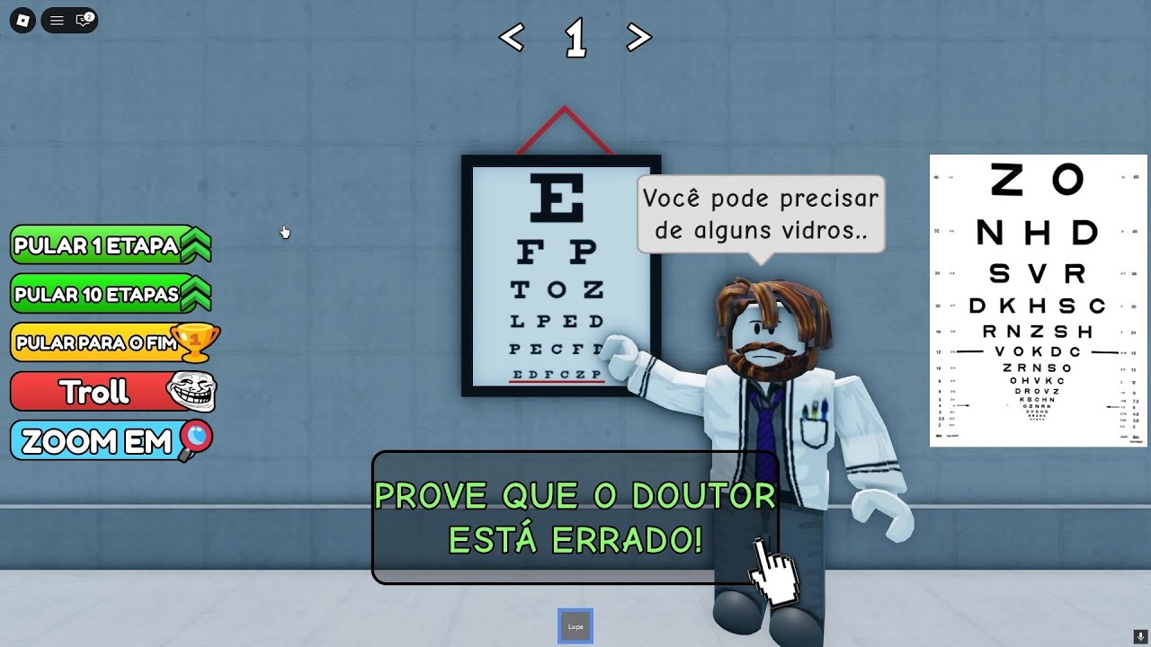 👀 TIVE QUE TESTAR MINHA VISÃO AO LIMITE NESTE JOGO (ROBLOX: Teste de Olho)
