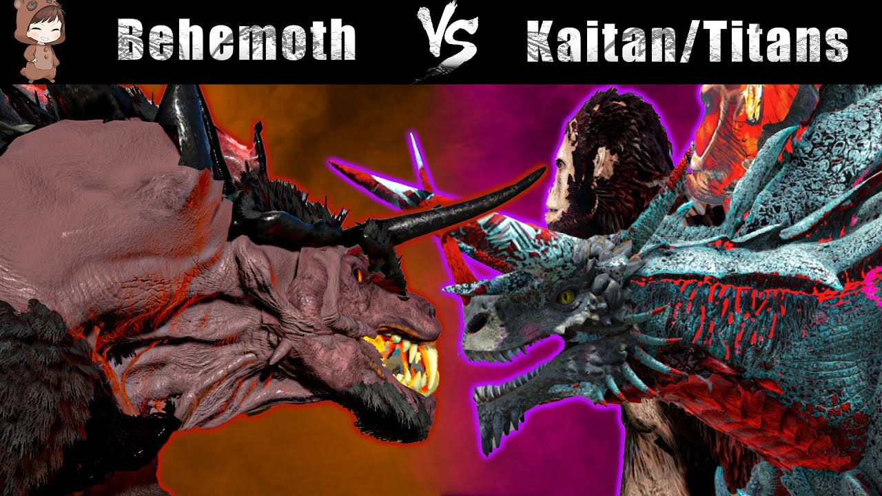 Бегемот VS Кайтан/Зверь Титан и Колоссалус| ARK Mod Battle #78