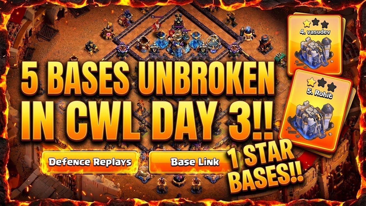 5 TH18 War Bases SURVIVED Day 3 of Champions CWL 💀 (Replays + Links)