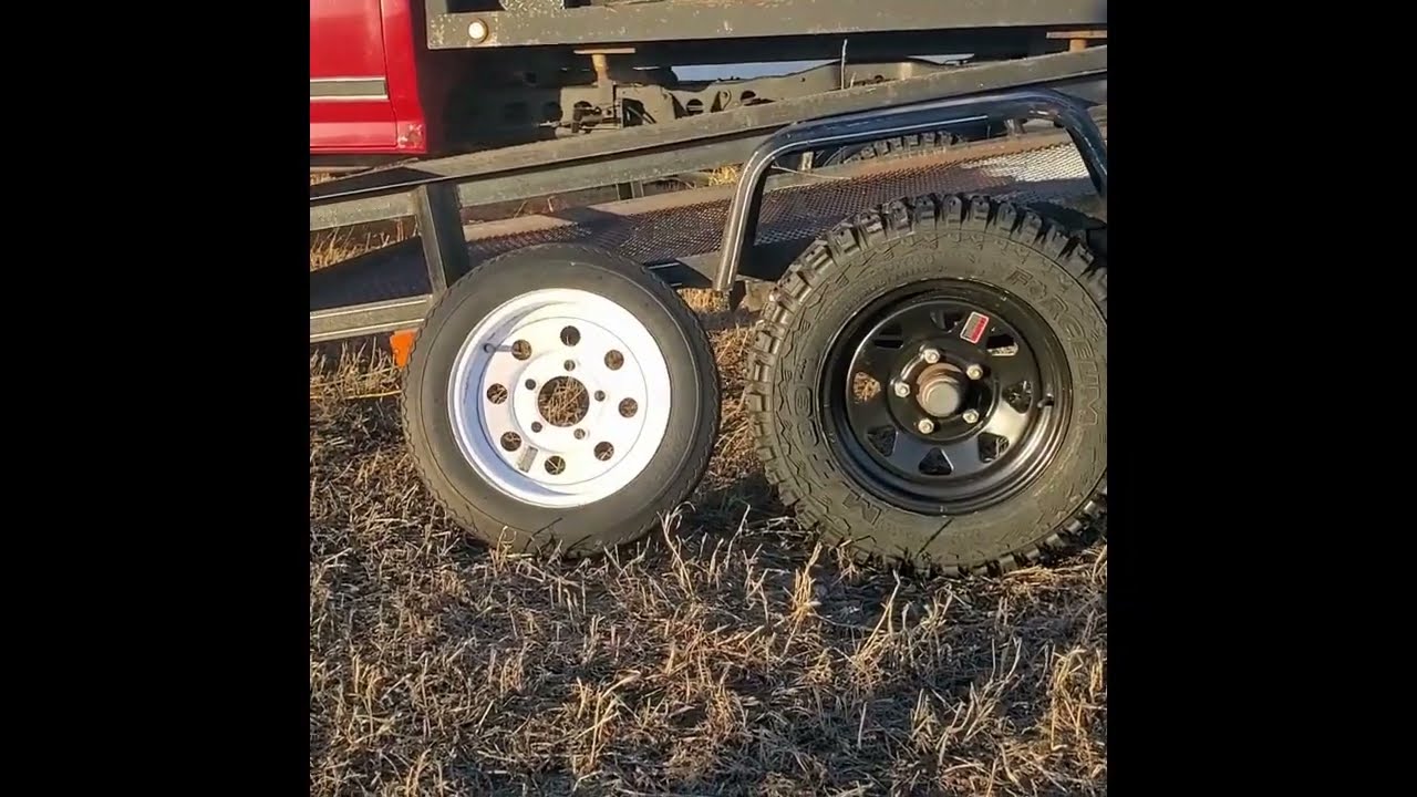 Lift Kit and offroad tires 5'x8' utility trailer #utilitytrailer #5x8trailerlift #trailerupgrade