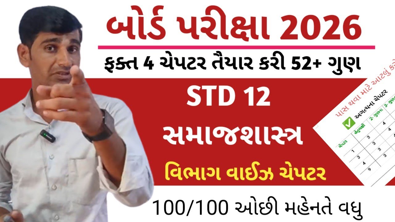 Std 12 Samajshastra Blueprint 2026 || std 12 sociology blueprint 2026 || board exam 2026