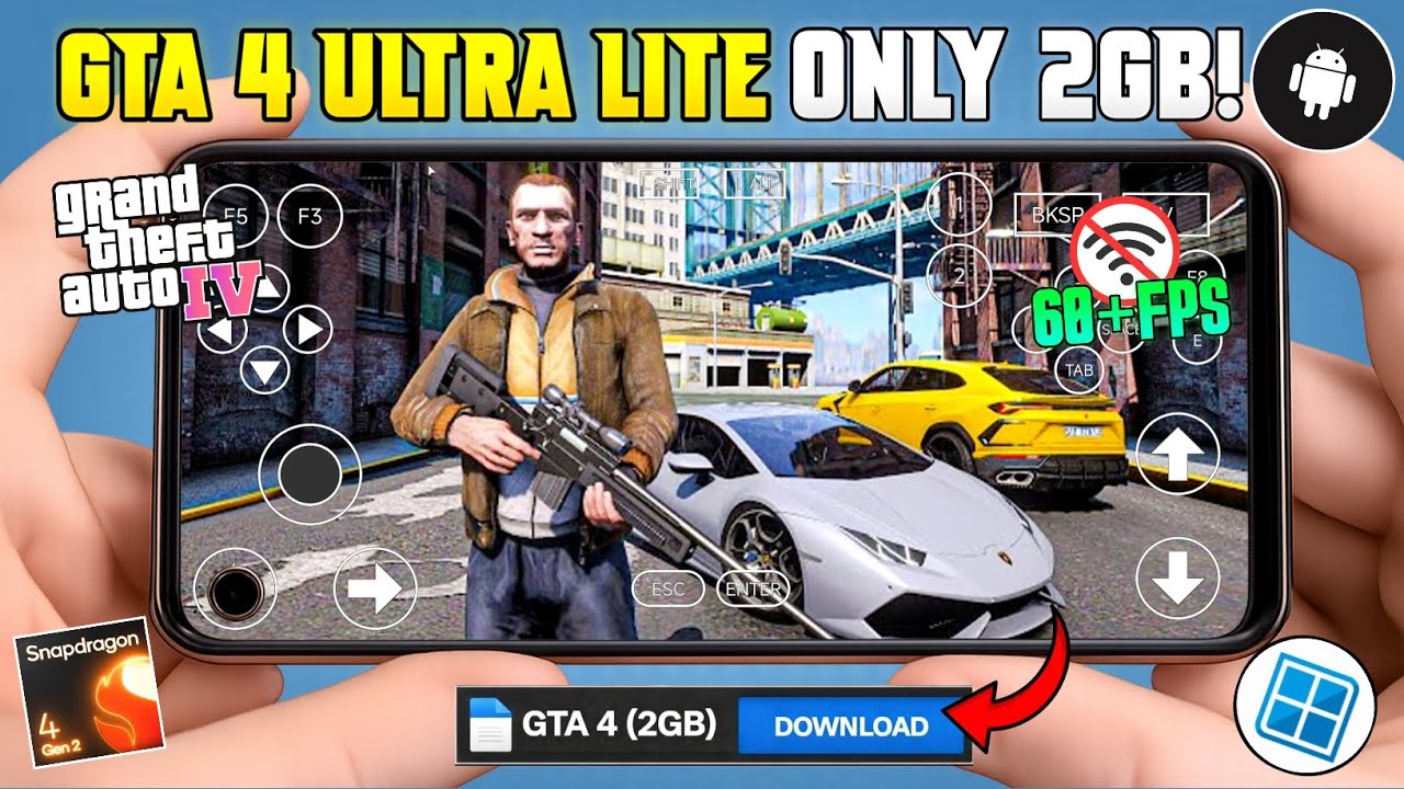FINALLY GTA 4 LITE 2GB VERSION GAMEPLAY IN ANDROID📲 SUPPORT LOW END DEVICES🔥 Winlator ludashi 2.8🤑.