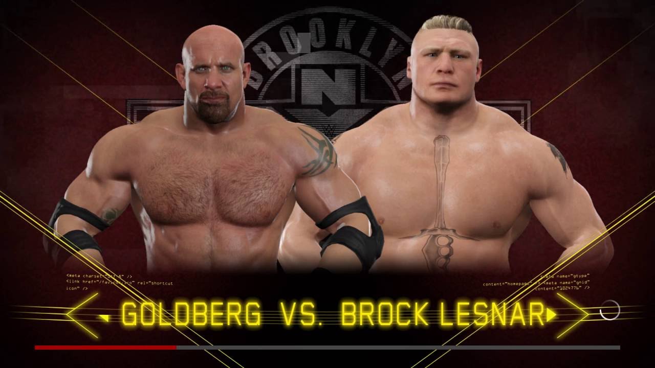 WWE 2K17 - Bill Goldberg Vs. Brock Lesnar FULL FIGHT [1080p 60fps]