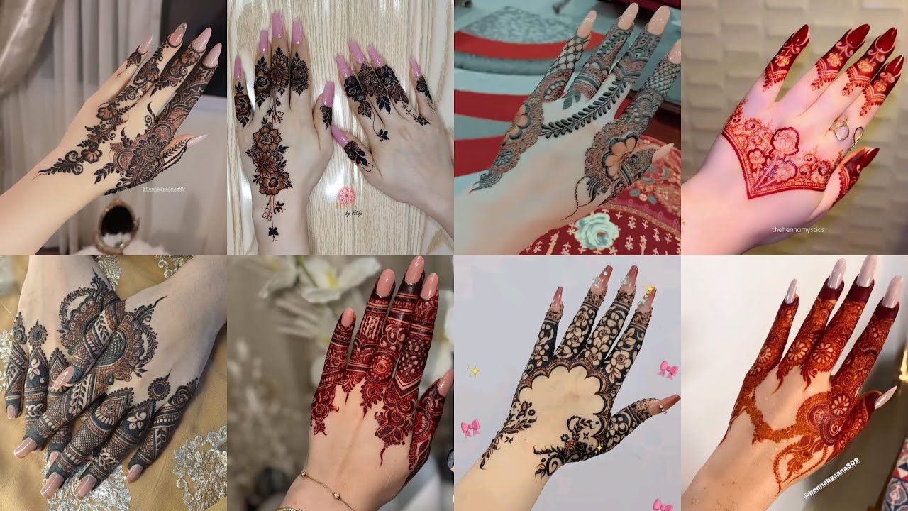 Eid 🌙Mehndi Design | Simple & Stylish Finger Mehndi Design Beautiful Minimal Finger Henna👍👌