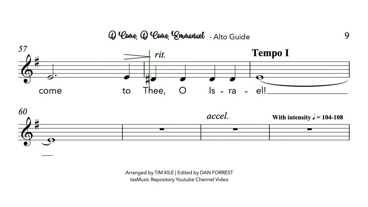 O Come O Come Emmanuel | Alto Guide | Arranged by TIM KILE | Edited by DAN FORREST