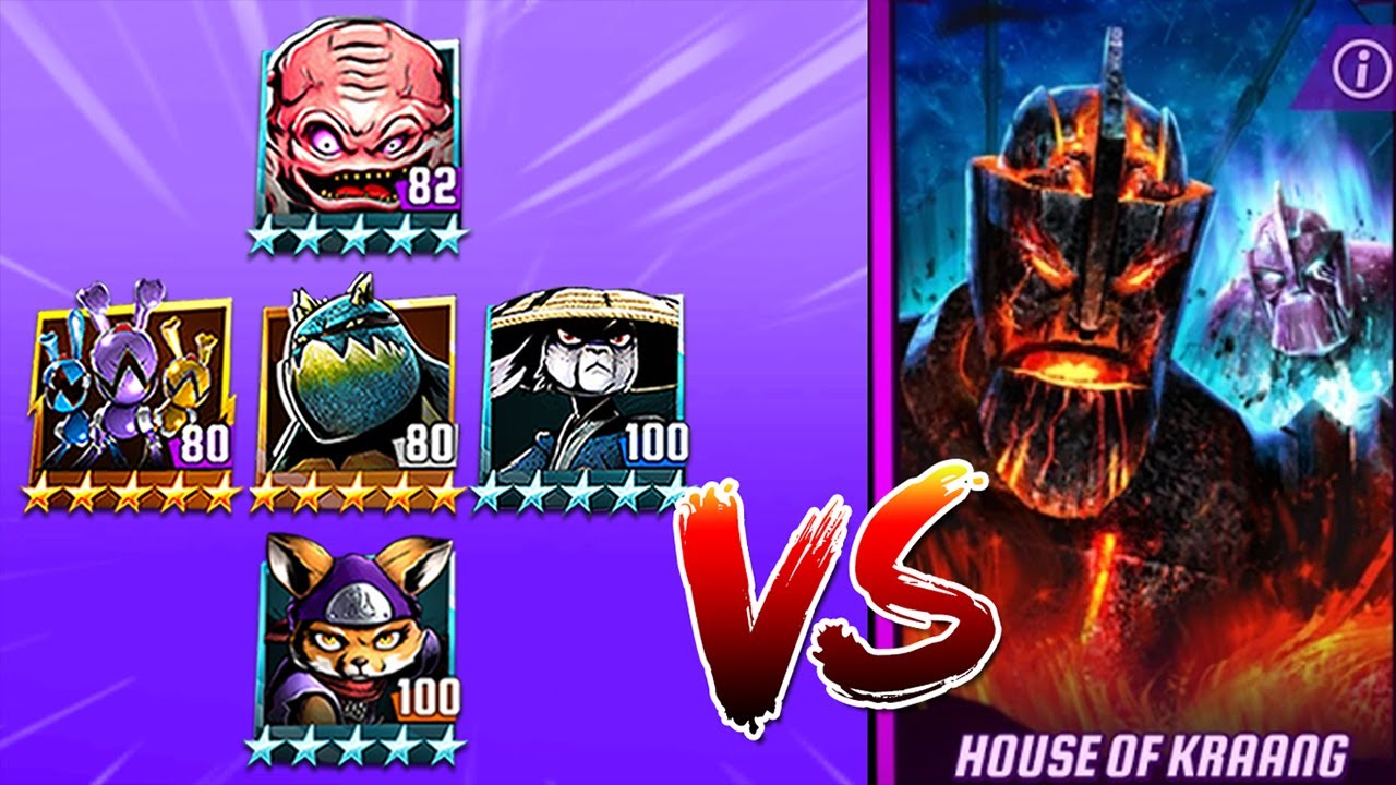 TMNT Legends Slash, Bunnies, Krang Classic, Usagi, Alopex VS House Of Kraang Boss