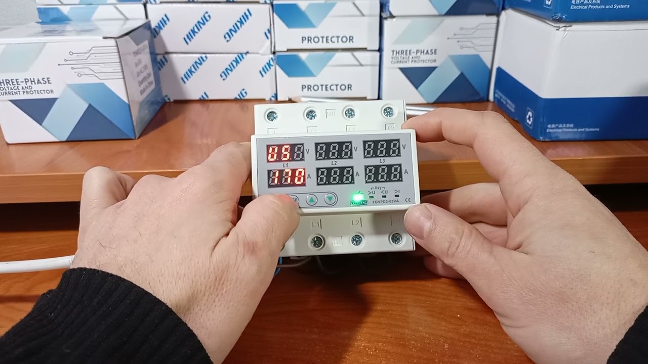 TOMZN TOVPD3-63VA: налаштування 3-фазного реле напруги та струму