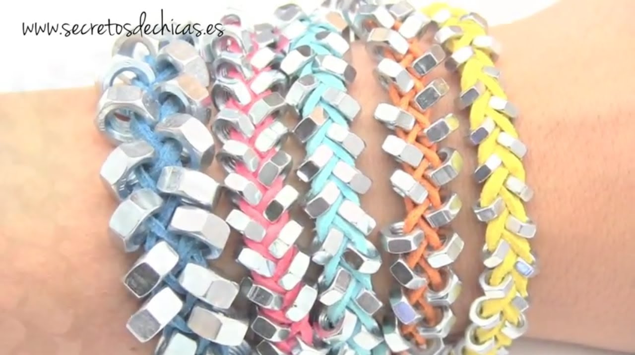 Pulseras de moda con tuercas