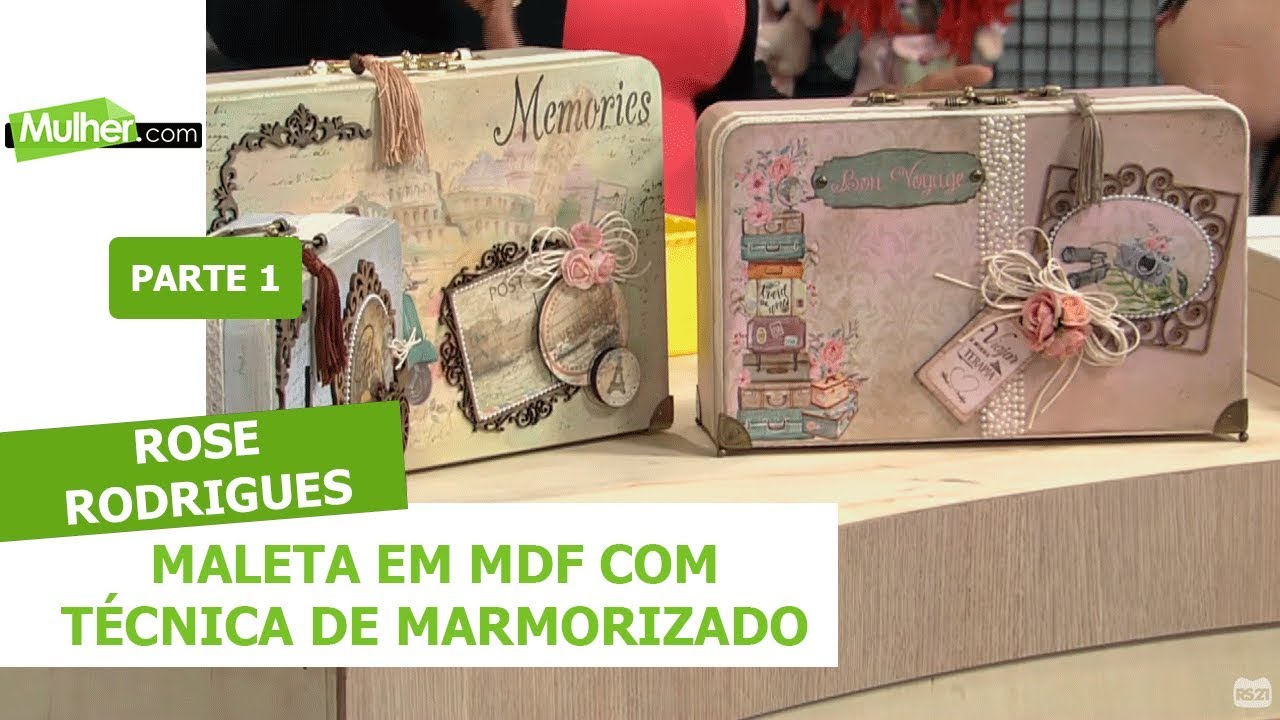 Maleta em MDF com técnica de marmorizado - Rose Rodrigues - 24/09/2019 P1