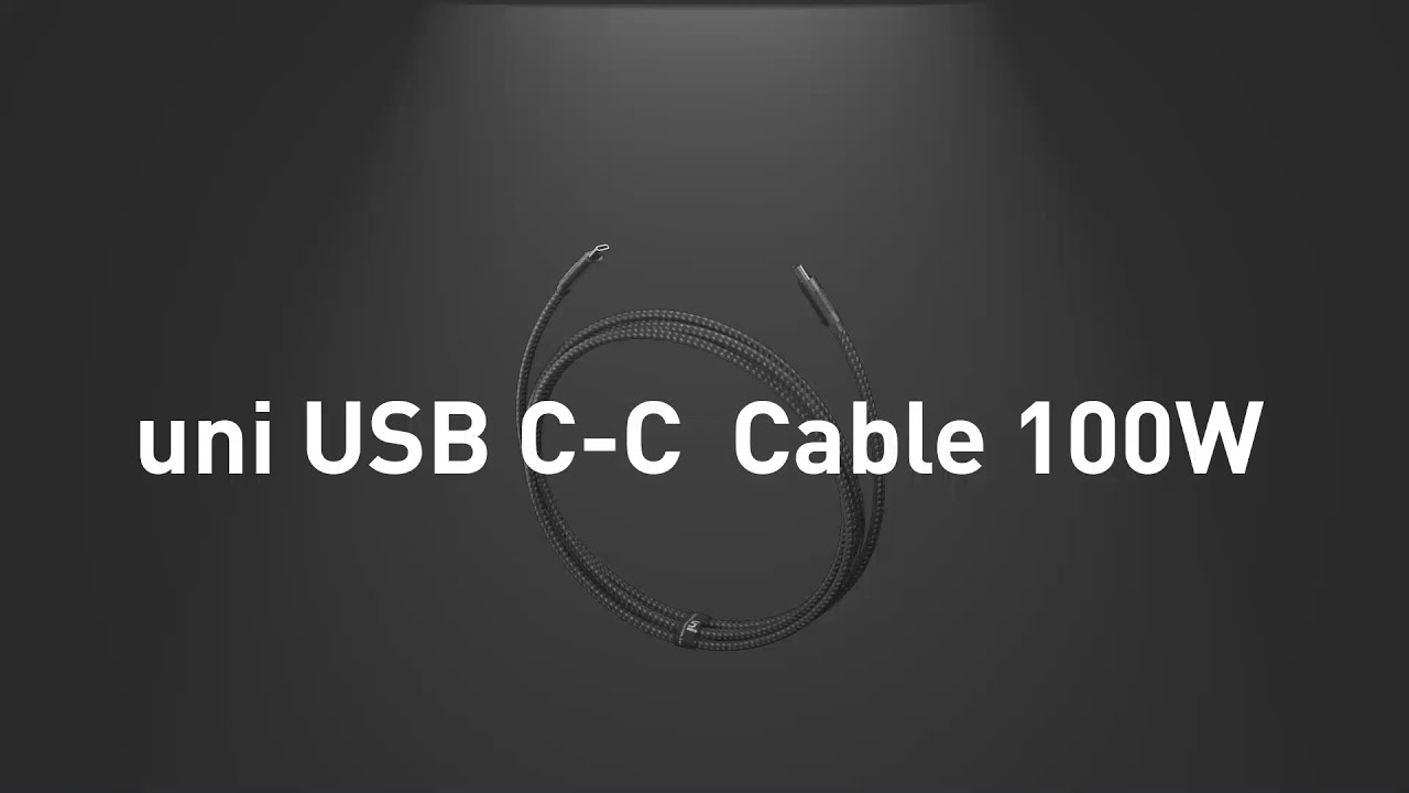 uni USB-C to USB-C 100W Charging Cable - Nylon Braided