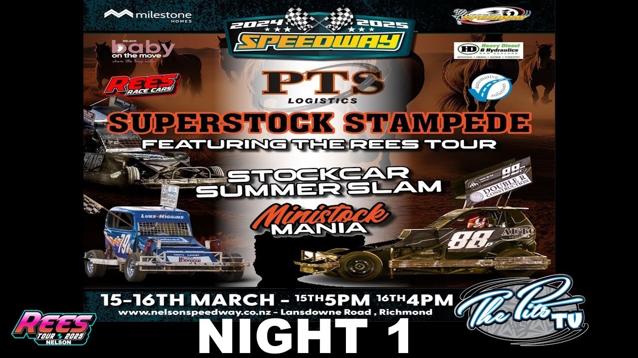 Rees Tour + Superstock Stampede Night 1 - Nelson Speedway, NZ