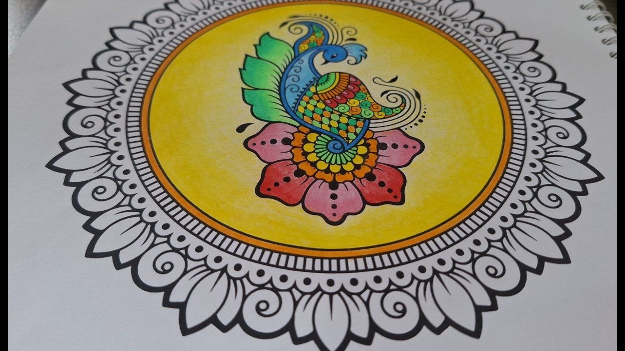 Coloring a Stunningly Beautiful Peacock | Relaxing Art Time | Satisfying & Colorful Art  - #ARTINA