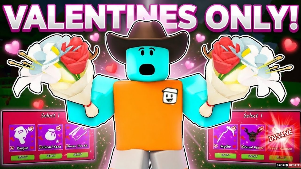 Using ONLY Valentines Weapons in Roblox… This is BROKEN 😳 #99nightintheforest 
