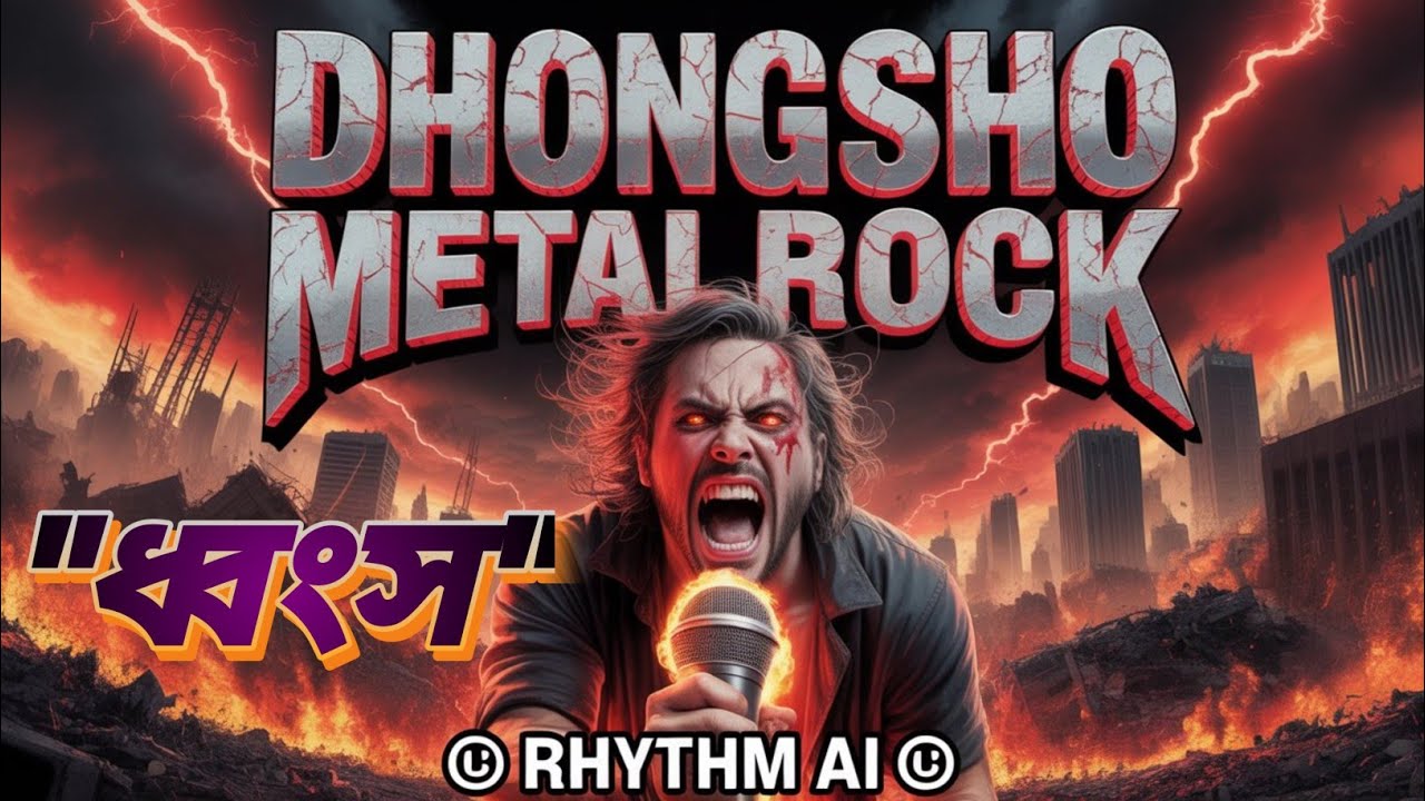 DHONGSHO - (ধ্বংস) | Apocalyptic Metal Rock Song ⚡ RHYTHM AI