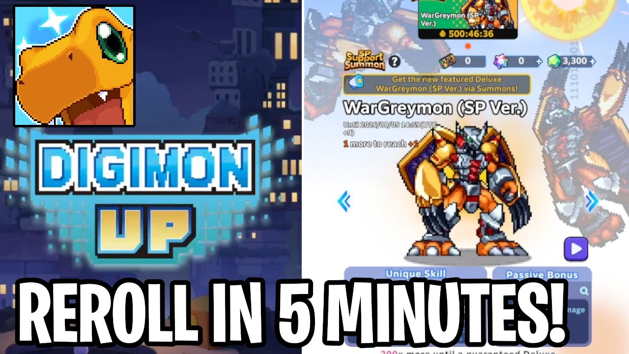 Digimon Up ULTIMATE REROLL GUIDE! Reroll in FIVE MINUTES!