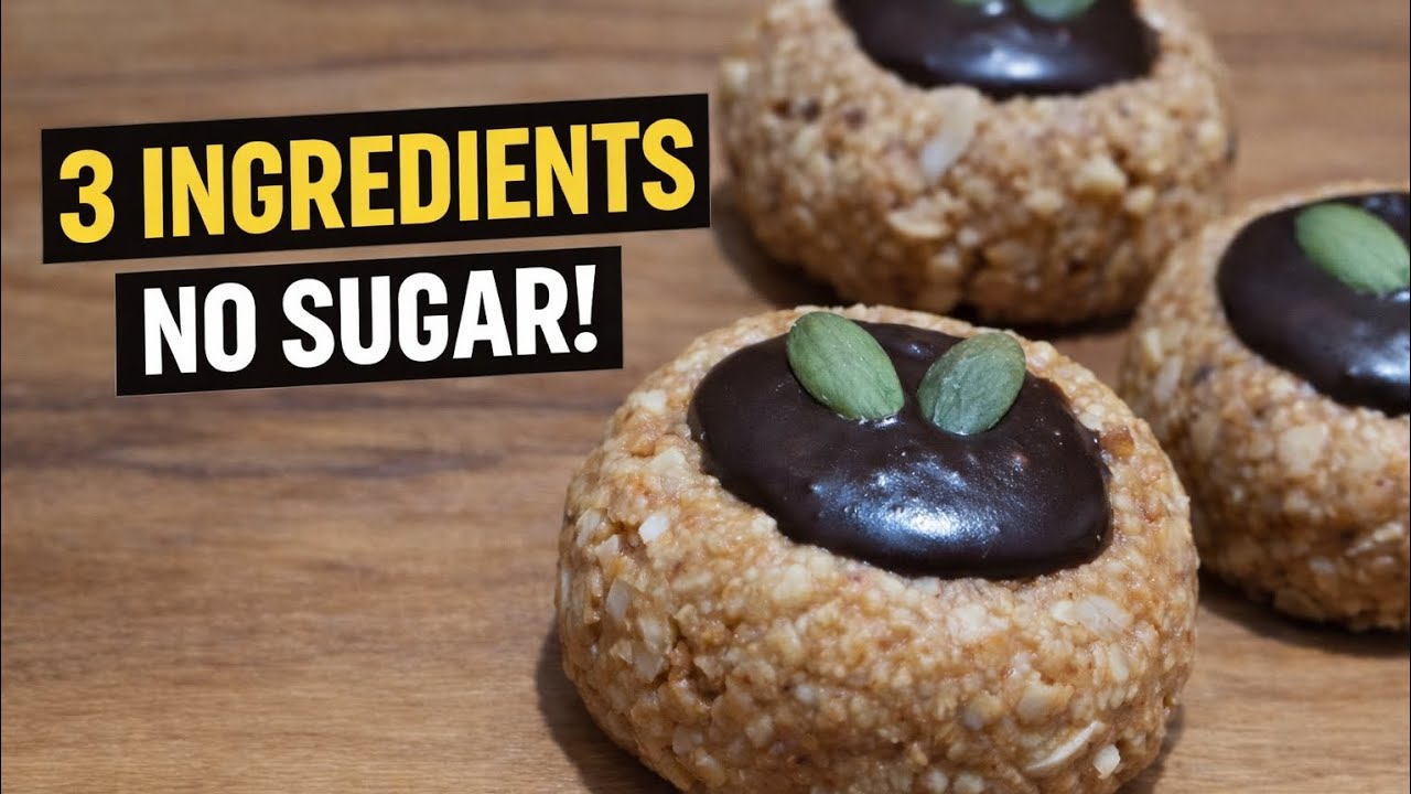 3 Ingredients Only! Easy Peanut Chocolate Bites | No Sugar Snack