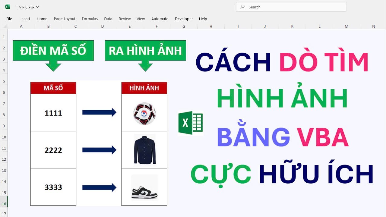 Vlookup hình ảnh | Lập bảng báo giá có hình ảnh bằng VBA Excel | EXCEL THÚ VỊ