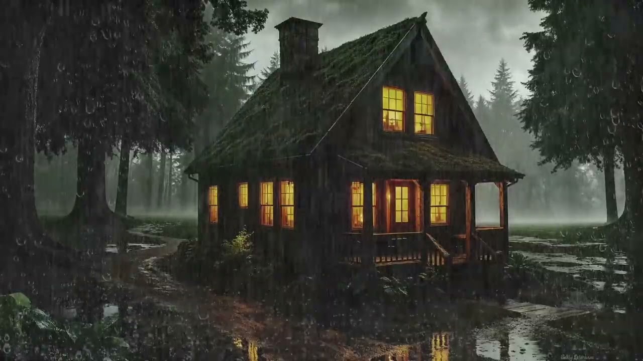 Midnight Rain Ambience 🌌🌧️ | Stress Relief Sounds