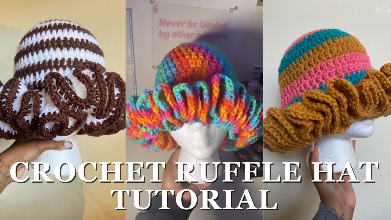HOW TO: CROCHET RUFFLE HAT TUTORIAL (intermediate crocheters)🧶 ￼ #crochet #tutorial