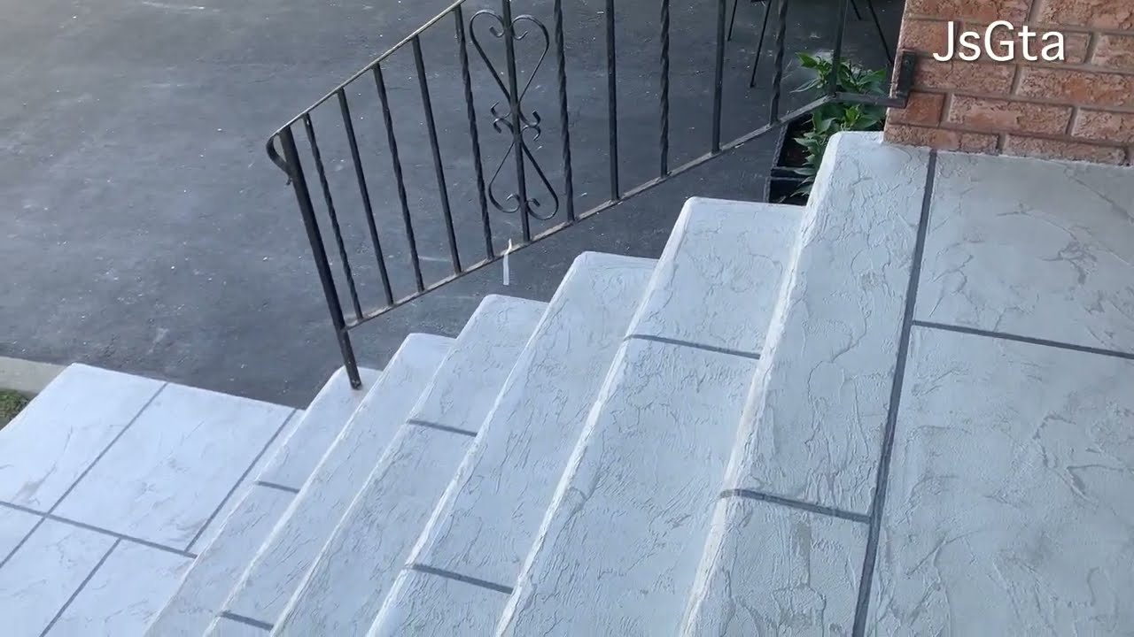 Resurfacing concrete.Watch how we transform these steps with Jewel Stone!