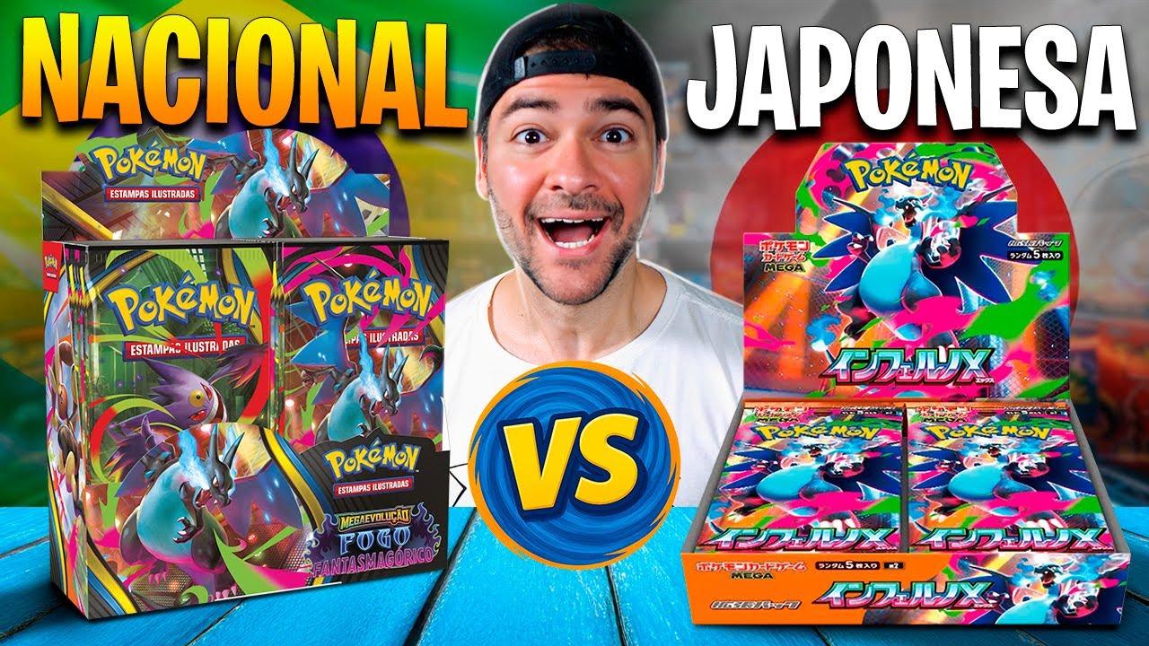 Abri CARTAS POKÉMON Brasileiras VS Japonesas de FOGO FANTASMAGORICO