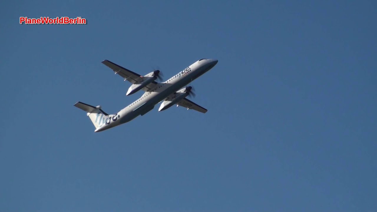 Flybe Dash 8 Q400 Takeoff Düsseldorf Int. Airport
