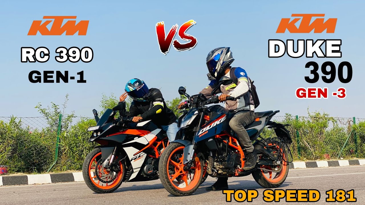 ktm duke 390 gen 3 vs ktm rc 390 bs4 | drag race 😱