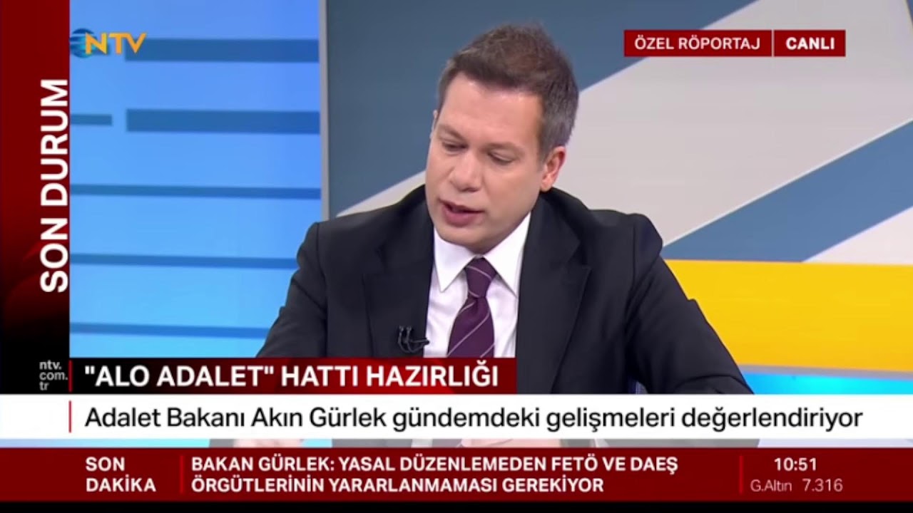 Adalet Bakanımız Sayın Akın Gürlek, NTV'de gündeme ilişkin soruları yanıtlıyor.