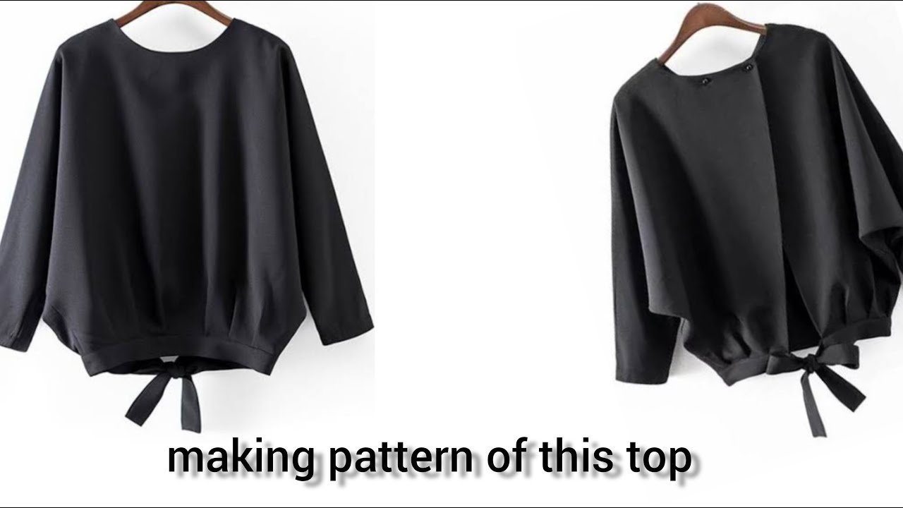 batwing top with cutting and stitching/batwing top pattern with measurements /Stitches