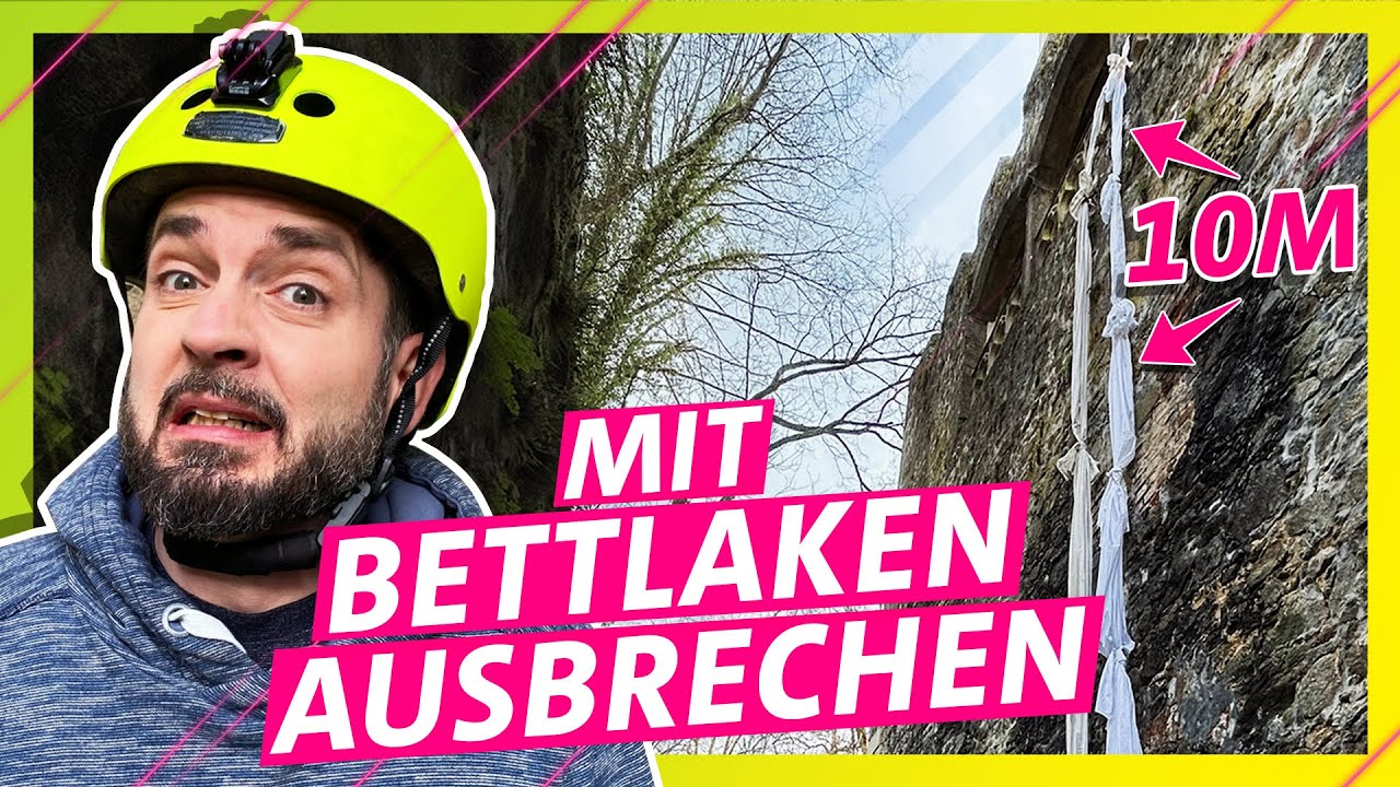 Filmreifer Gef&auml;ngnisausbruch! 10 Meter mit Bettlaken abseilen