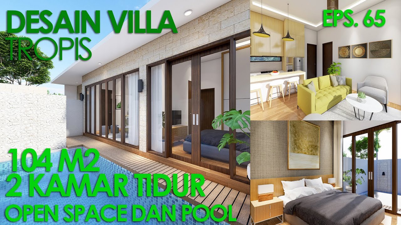 (EPS.65) Desain villa 100m2 | Bp Ari, Bekasi Jawa Barat | modern house design with pool