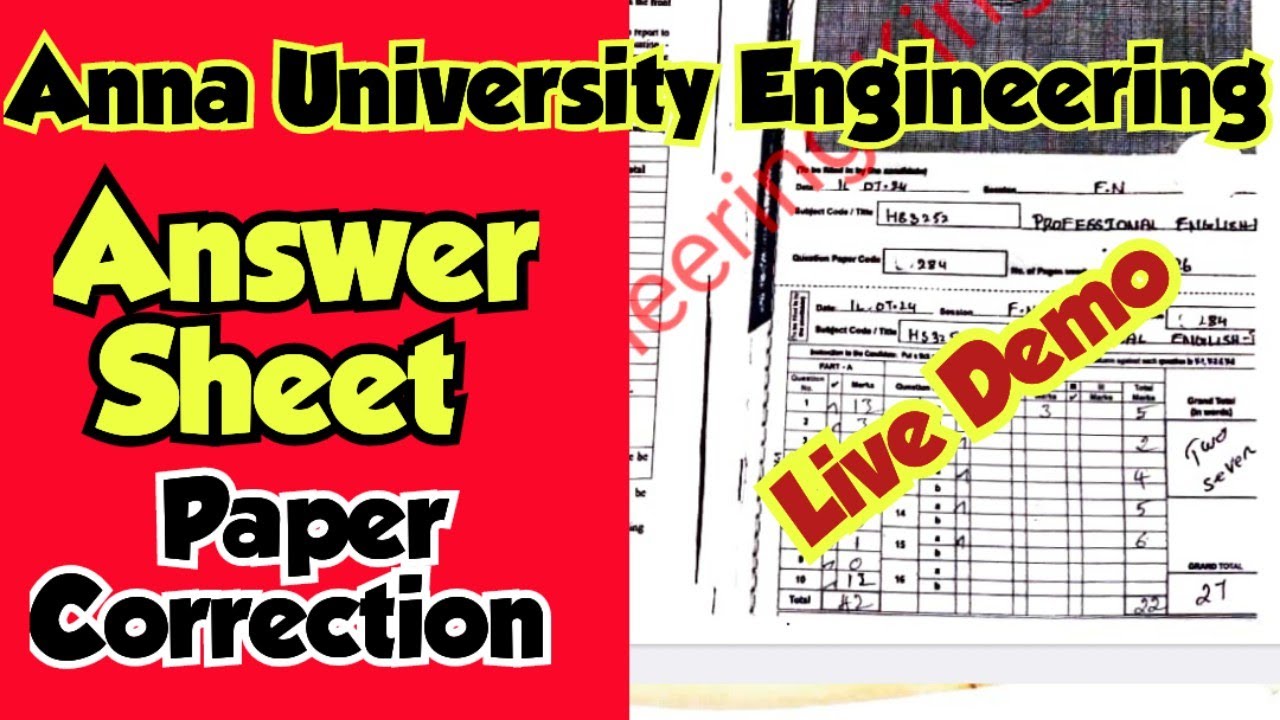 Anna University|Engineering|Semester|Answer|Sheet|Live|Demo|Engineering king|