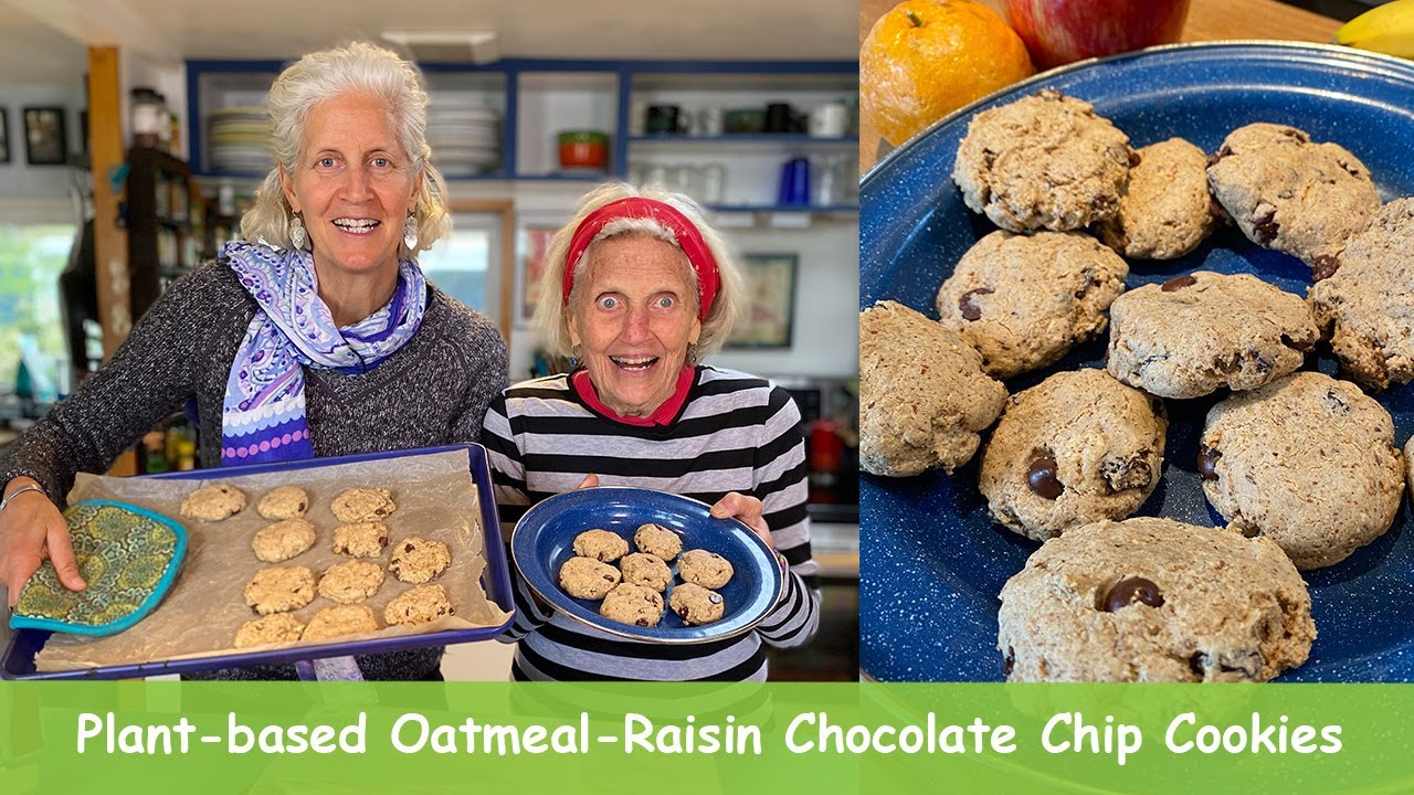 Plant-Based Oatmeal Raisin Chocolate Chip Cookies