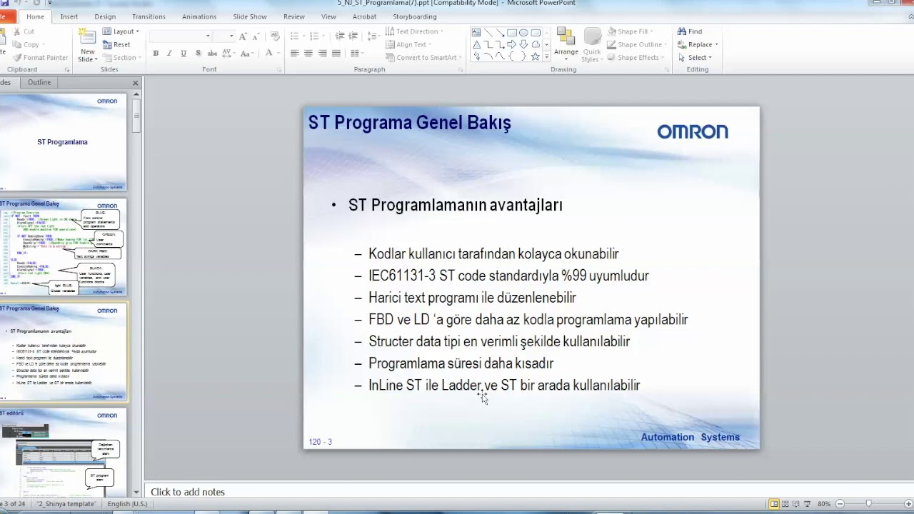 Ders:26 | OMRON Sysmac Studio St Yazılım Dili Özellikleri