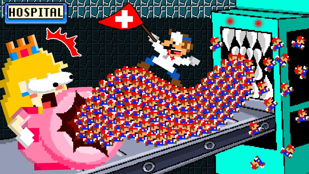 Dr. Mario VS 999 Tiny Mario' March Madness in Peach Pregnant Maze | Game Animation
