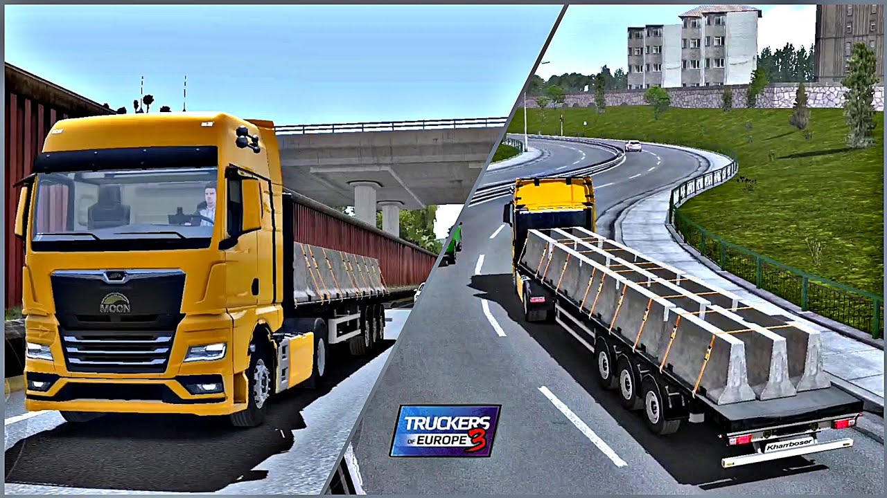 Man TGX with Concrete Barrier Cargo || Truckers of Europe 3 || HD Gameplay