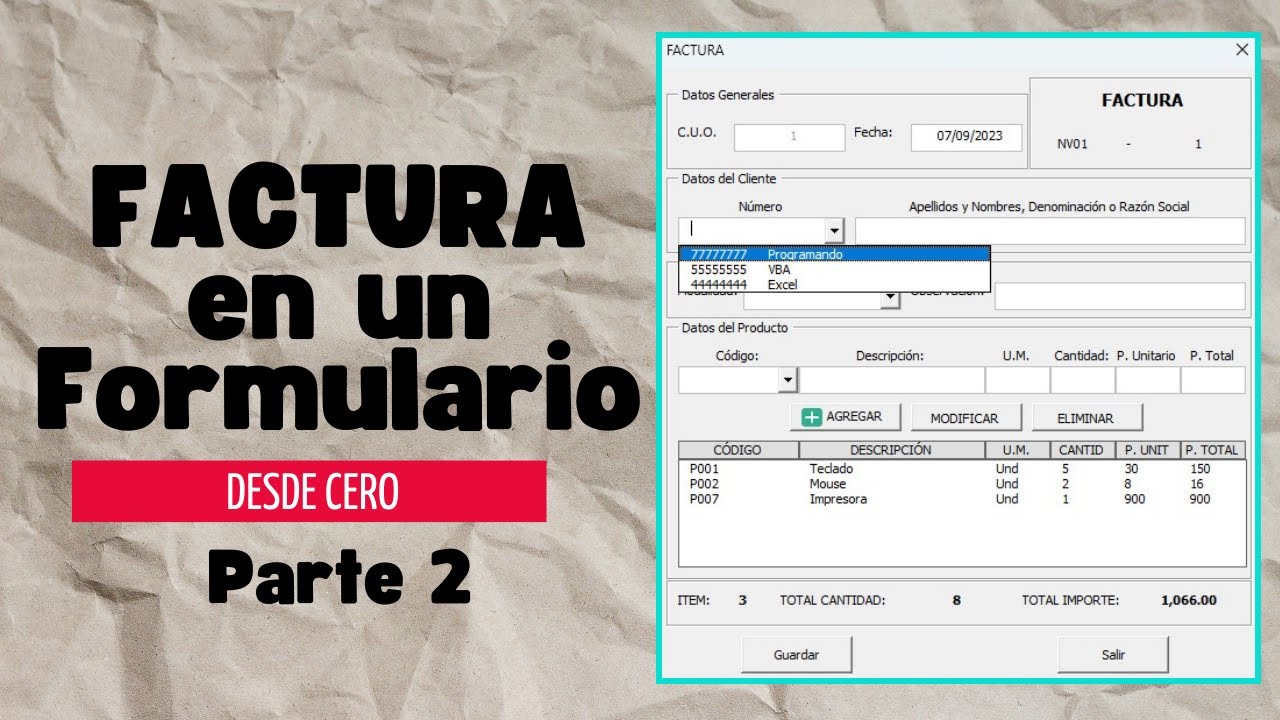 Crea una Factura en un Formulario Desde Cero en Excel - Botón Agregar Productos - Parte 2🧾✅