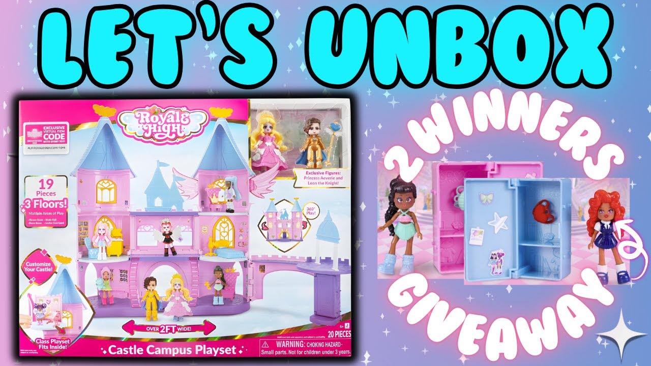 Unboxing the Castle Campus Playset - 2 GIVEAWAYS - Crowned Court Set with All Toggles - Royale High