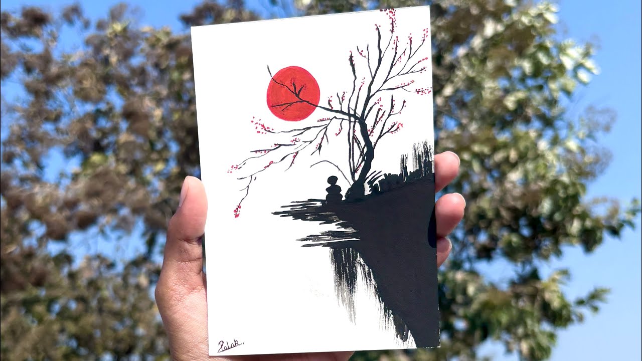 How To Paint A Man Under the Red Sun | Easy | Painting | Step By Step Tutorial |